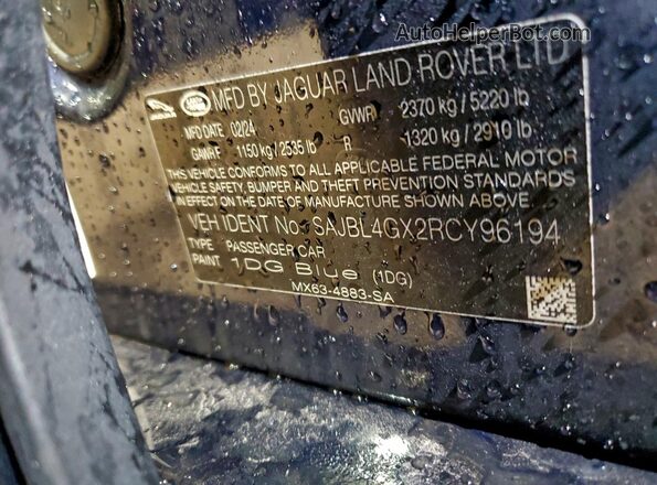 SAJBL4GX2RCY96194 2024 JAGUAR XF Синий Вид подкапотного пространства