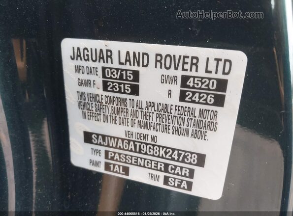 SAJWA6AT9G8K24738 2016 JAGUAR F-TYPE Green Widok komory silnika