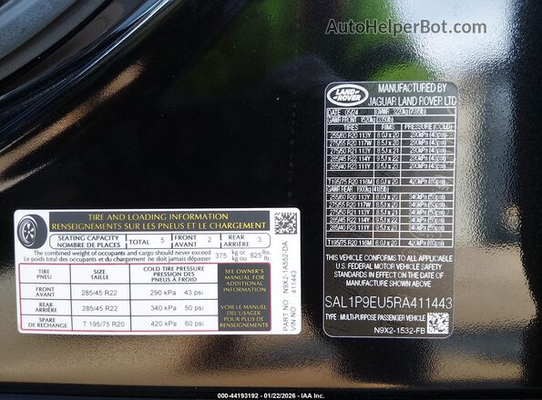 SAL1P9EU5RA411443 2024 LAND ROVER RANGE ROVER SPORT Black Engine compartment view