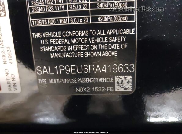 SAL1P9EU6RA419633 2024 LAND ROVER RANGE ROVER SPORT Black Widok komory silnika