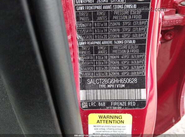 SALCT2BG6HH650628 2017 LAND ROVER DISCOVERY SPORT Red 