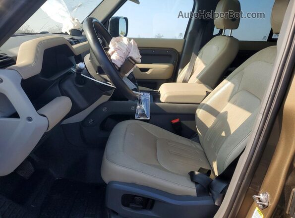 SALE1EEU1L2020481 2020 LAND ROVER DEFENDER Brown Widok wnętrza z przodu