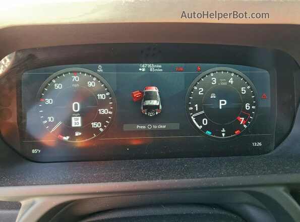 SALE26RU3N2102809 2022 LAND ROVER DEFENDER Blue Вид щитка приладів