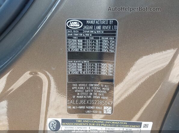 SALEJ6EX3S2385047 2025 LAND ROVER DEFENDER Коричневый Вид подкапотного пространства