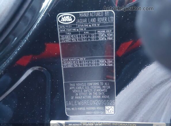 SALEW6RE0N2095525 2022 LAND ROVER DEFENDER Black 