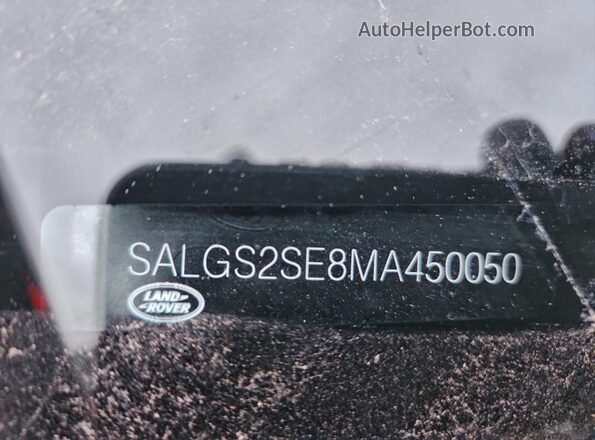 SALGS2SE8MA450050 2021 LAND ROVER RANGE Black Вид наклейки з VIN-кодом
