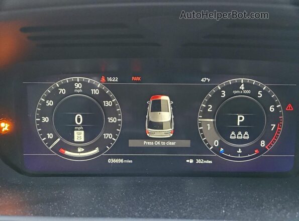 SALGS2SE8MA450050 2021 LAND ROVER RANGE Black Вид щитка приладів