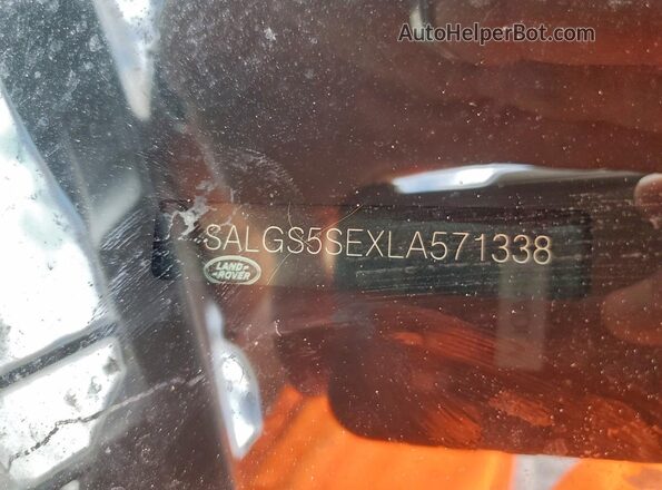 SALGS5SEXLA571338 2020 LAND ROVER RANGE Charcoal Vista de la etiqueta del VIN