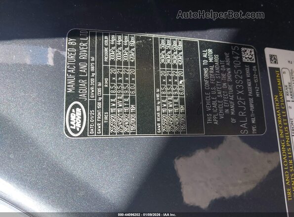 SALRJ2FX3S2510475 2025 LAND ROVER DISCOVERY Gray ძრავის განყოფილების ხედი