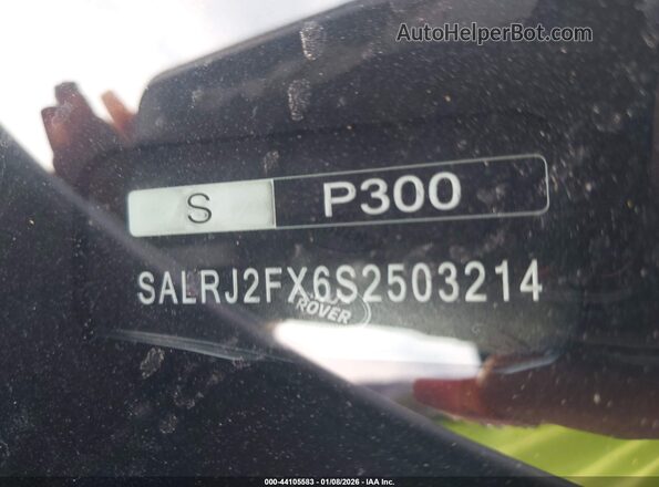 SALRJ2FX6S2503214 2025 LAND ROVER DISCOVERY White Widok komory silnika