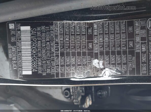 SALVP2RX9KH328804 2019 LAND ROVER RANGE ROVER EVOQUE Black Engine compartment view