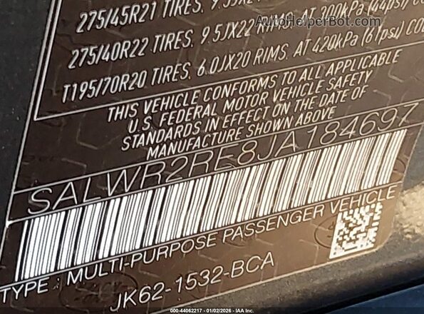 SALWR2RE8JA184697 2018 LAND ROVER RANGE ROVER SPORT Black Engine compartment view