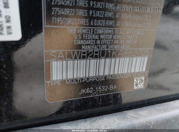 SALWR2RU1KA863705 2019 LAND ROVER RANGE ROVER SPORT Black Շարժիչի բաժամունքի տեսք