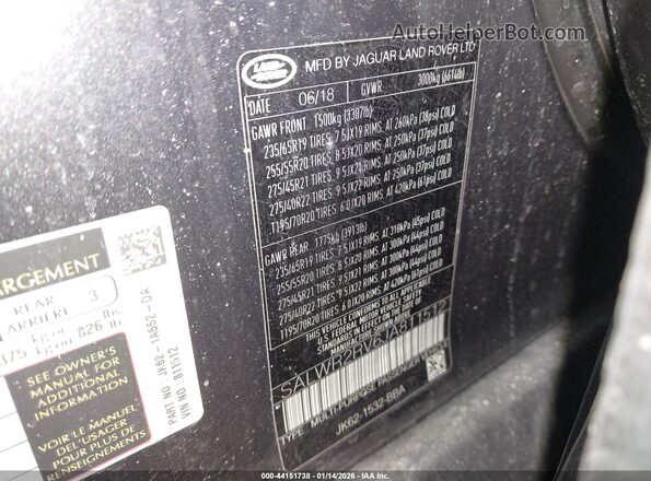 SALWR2RV6JA811512 2018 LAND ROVER RANGE ROVER SPORT Black Widok komory silnika