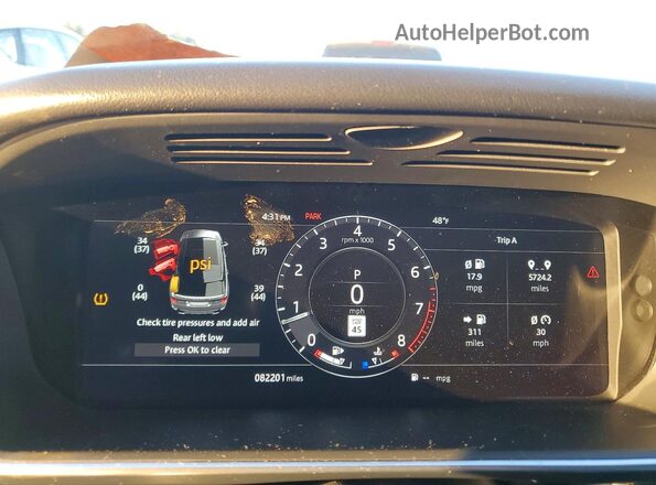 SALWR2RV7KA829051 2019 LAND ROVER RANGE White Instrument cluster view
