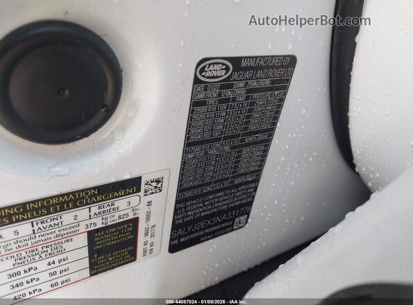 SALYJ2EX3NA331778 2022 LAND ROVER RANGE ROVER VELAR Белый Вид подкапотного пространства