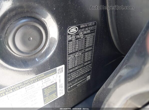 SALYJ2EXXNA330112 2022 LAND ROVER RANGE ROVER VELAR Gray Vista del compartimento del motor