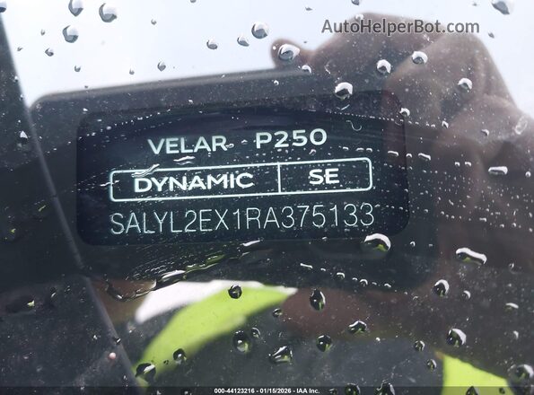 SALYL2EX1RA375133 2024 LAND ROVER RANGE ROVER VELAR Black ძრავის განყოფილების ხედი