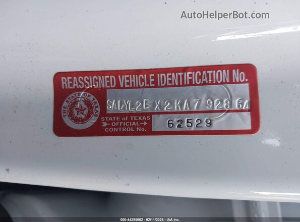 SALYL2EX2KA792864 2019 LAND ROVER RANGE ROVER VELAR White Շարժիչի բաժամունքի տեսք