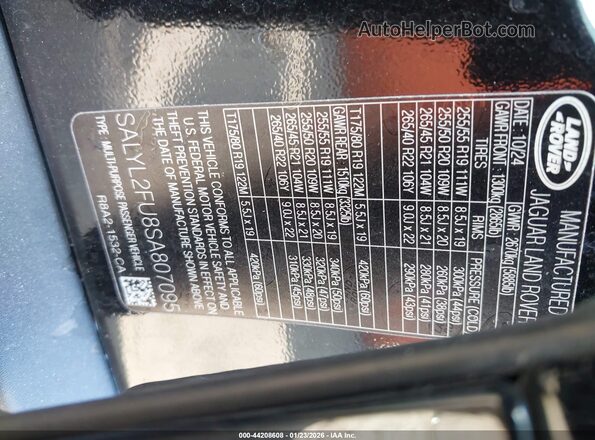 SALYL2FU8SA807095 2025 LAND ROVER RANGE ROVER VELAR Черный Вид подкапотного пространства