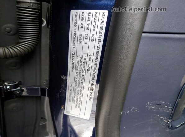 SCBBG6ZG3MC089092 2021 BENTLEY OTHER Blue ძრავის განყოფილების ხედი
