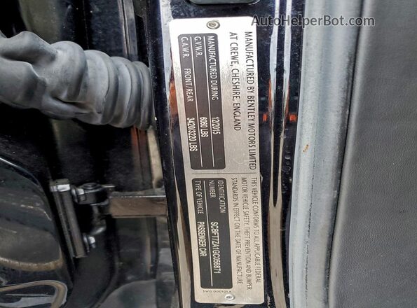 SCBFT7ZA1GC056871 2016 BENTLEY OTHER Black Vista del compartimento del motor