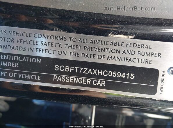 SCBFT7ZAXHC059415 2017 BENTLEY OTHER Черный Вид подкапотного пространства