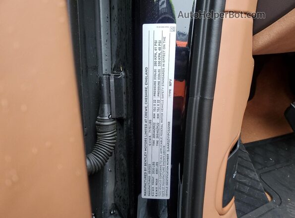 SJAAR2ZV1PC022068 2023 BENTLEY BENTAYGA Black Widok naklejki z numerem VIN