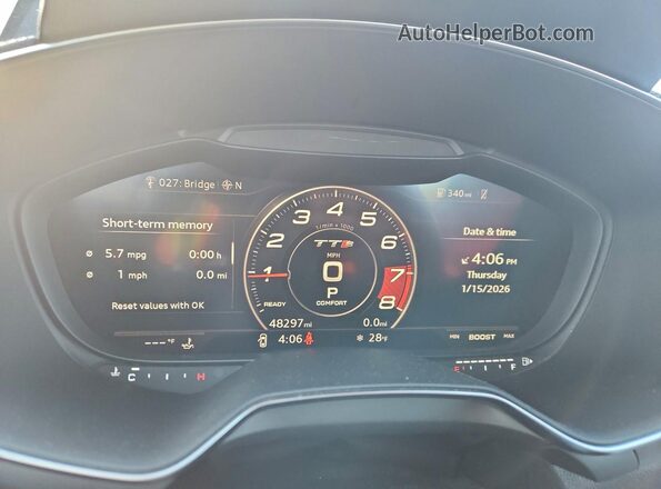 TRUC1AFV4H1003420 2017 AUDI TT Black Widok zestawu wskaźników