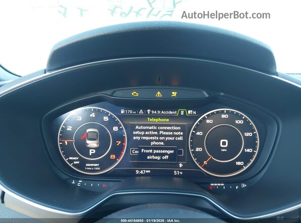 TRUT5CFV5G1027675 2016 AUDI TT Silver Հետևի նստատեղերի տեսք