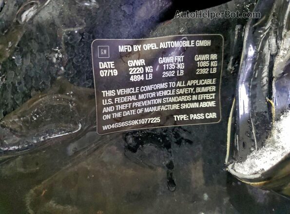 W04GS6SS9K1077225 2019 BUICK REGAL Black Вид підкапотного простору