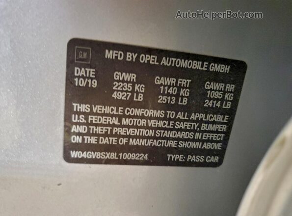 W04GV8SX8L1009224 2020 BUICK REGAL Silver Widok komory silnika