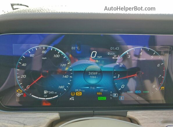 W1K1K5JB4MF158930 2021 MERCEDES-BENZ E Red Вид щитка приладів