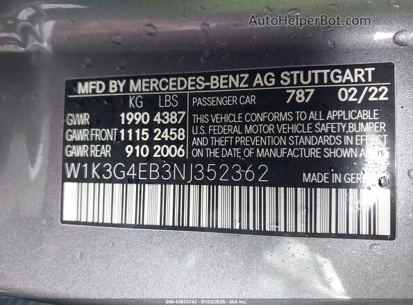 W1K3G4EB3NJ352362 2022 MERCEDES-BENZ A 220 Gold Engine compartment view