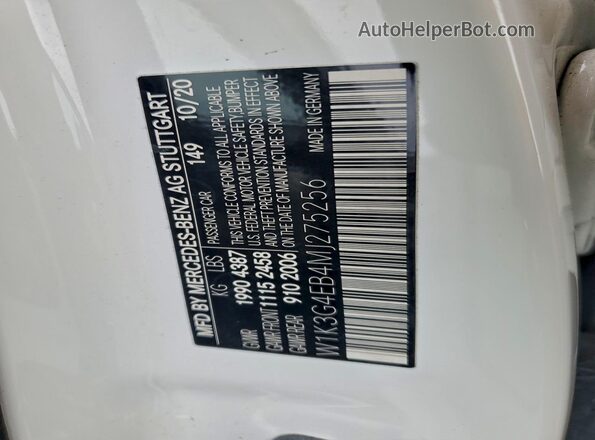 W1K3G4EB4MJ275256 2021 MERCEDES-BENZ A White 