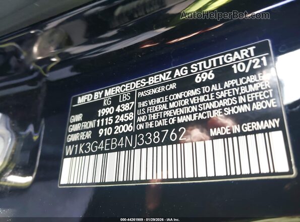 W1K3G4EB4NJ338762 2022 MERCEDES-BENZ A 220 Black Engine compartment view