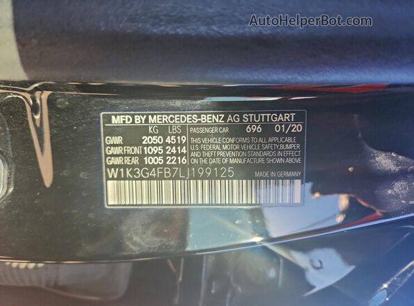 W1K3G4FB7LJ199125 2020 MERCEDES-BENZ A Black ძრავის განყოფილების ხედი