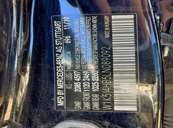 W1K5J4HB5LN089092 2020 MERCEDES-BENZ CLA-CLASS Black 