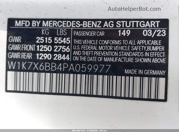 W1K7X6BB4PA059977 2023 MERCEDES-BENZ AMG GT 53 4-DOOR COUPE White Вид підкапотного простору