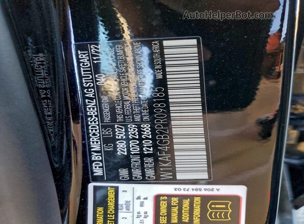 W1KAF4GB2PR098185 2023 MERCEDES-BENZ C Black Вид наклейки з VIN-кодом