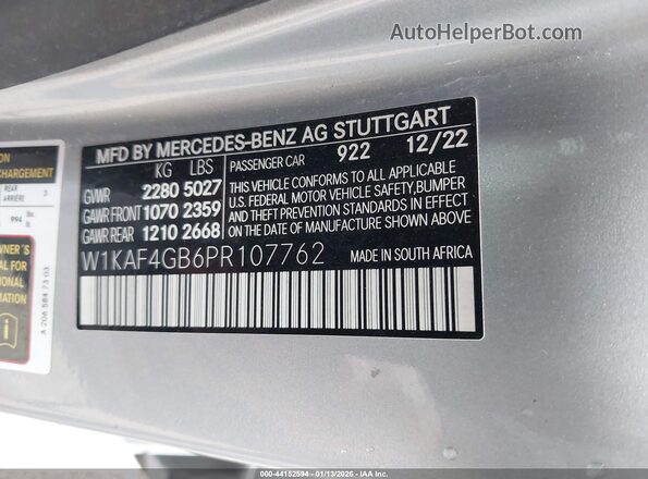 W1KAF4GB6PR107762 2023 MERCEDES-BENZ C-CLASS Gray Շարժիչի բաժամունքի տեսք