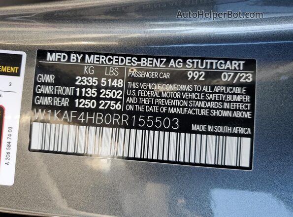 W1KAF4HB0RR155503 2024 MERCEDES-BENZ C Silver Շարժիչի բաժամունքի տեսք