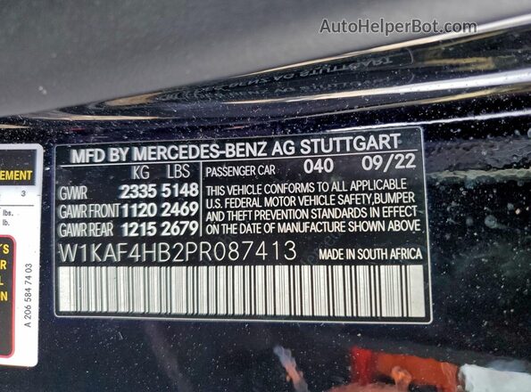 W1KAF4HB2PR087413 2023 MERCEDES-BENZ C Black ძრავის განყოფილების ხედი