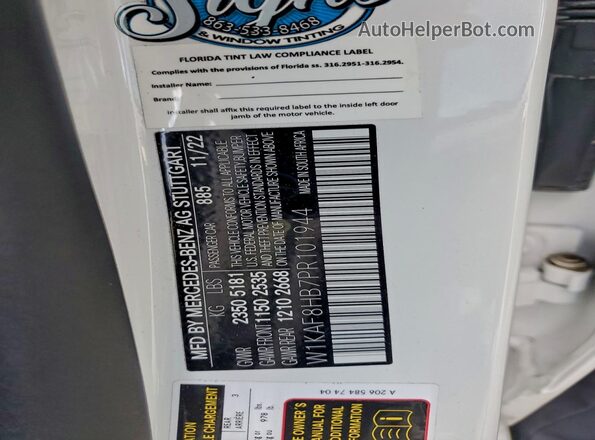 W1KAF8HB7PR101944 2023 MERCEDES-BENZ C White 