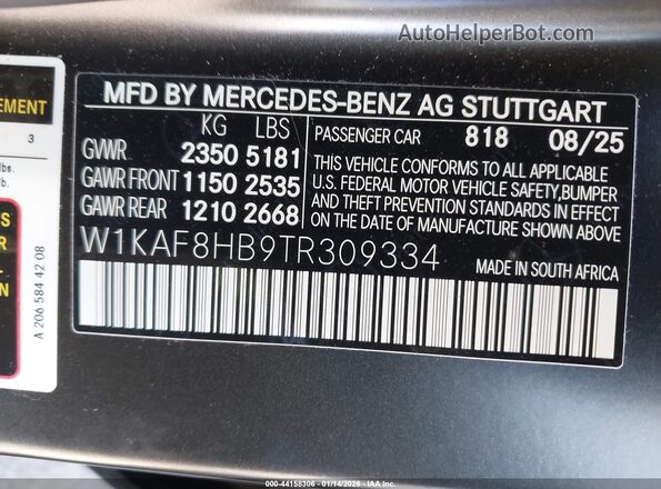 W1KAF8HB9TR309334 2026 MERCEDES-BENZ AMG C 43 Black Widok komory silnika