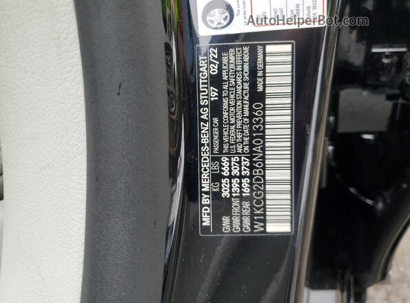 W1KCG2DB6NA013360 2022 MERCEDES-BENZ EQS Black Vista del compartimento del motor