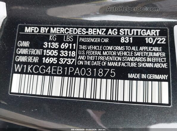 W1KCG4EB1PA031875 2023 MERCEDES-BENZ EQS 580 Gray ძრავის განყოფილების ხედი