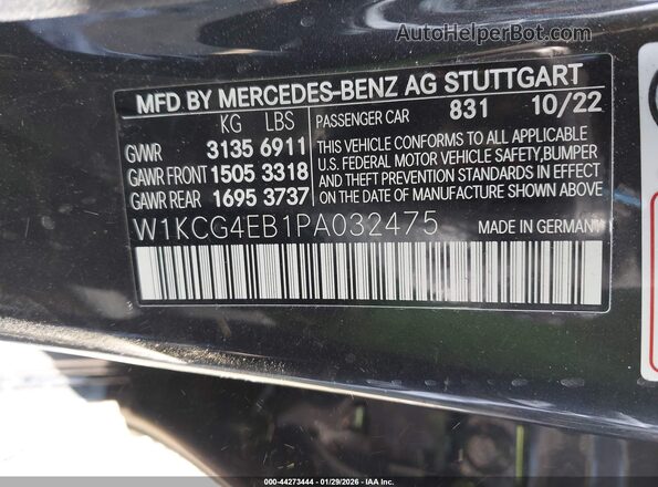 W1KCG4EB1PA032475 2023 MERCEDES-BENZ EQS 580 Black ძრავის განყოფილების ხედი