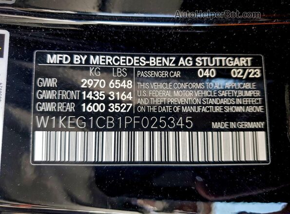 W1KEG1CB1PF025345 2023 MERCEDES-BENZ EQE Black Vista del compartimento del motor