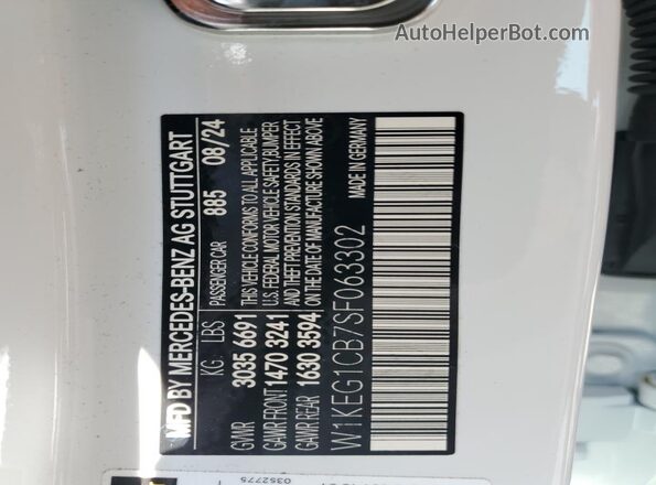 W1KEG1CB7SF063302 2025 MERCEDES-BENZ EQE White ძრავის განყოფილების ხედი